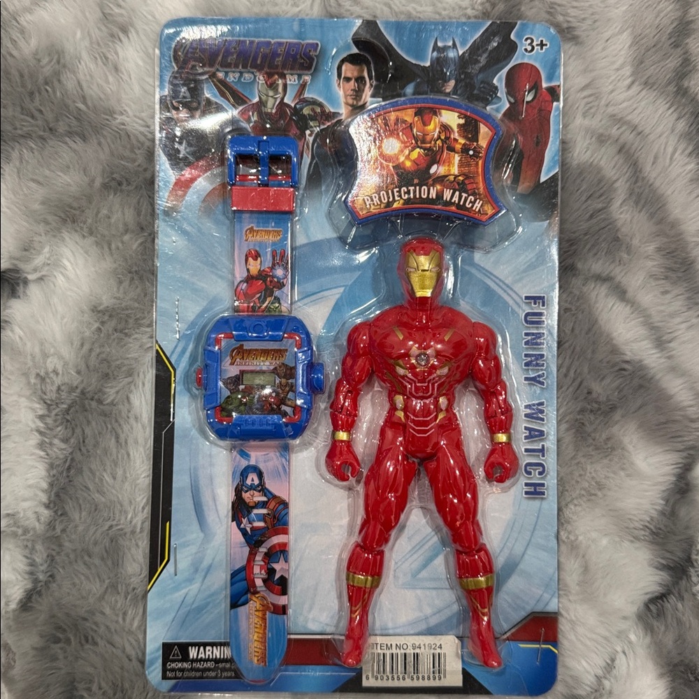 Vintage Funny Watch Avengers Endgame Ironman Figure with Projection Watch